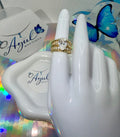 Clear gemstone pear shaped ring