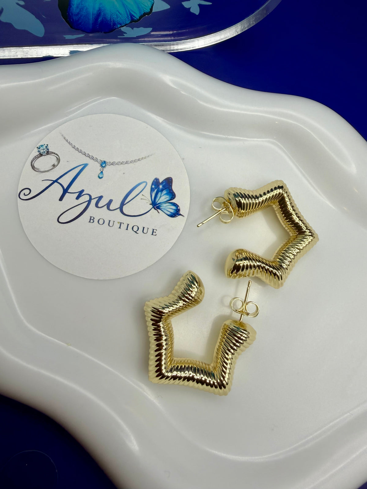 Golden Sculpted Hoops