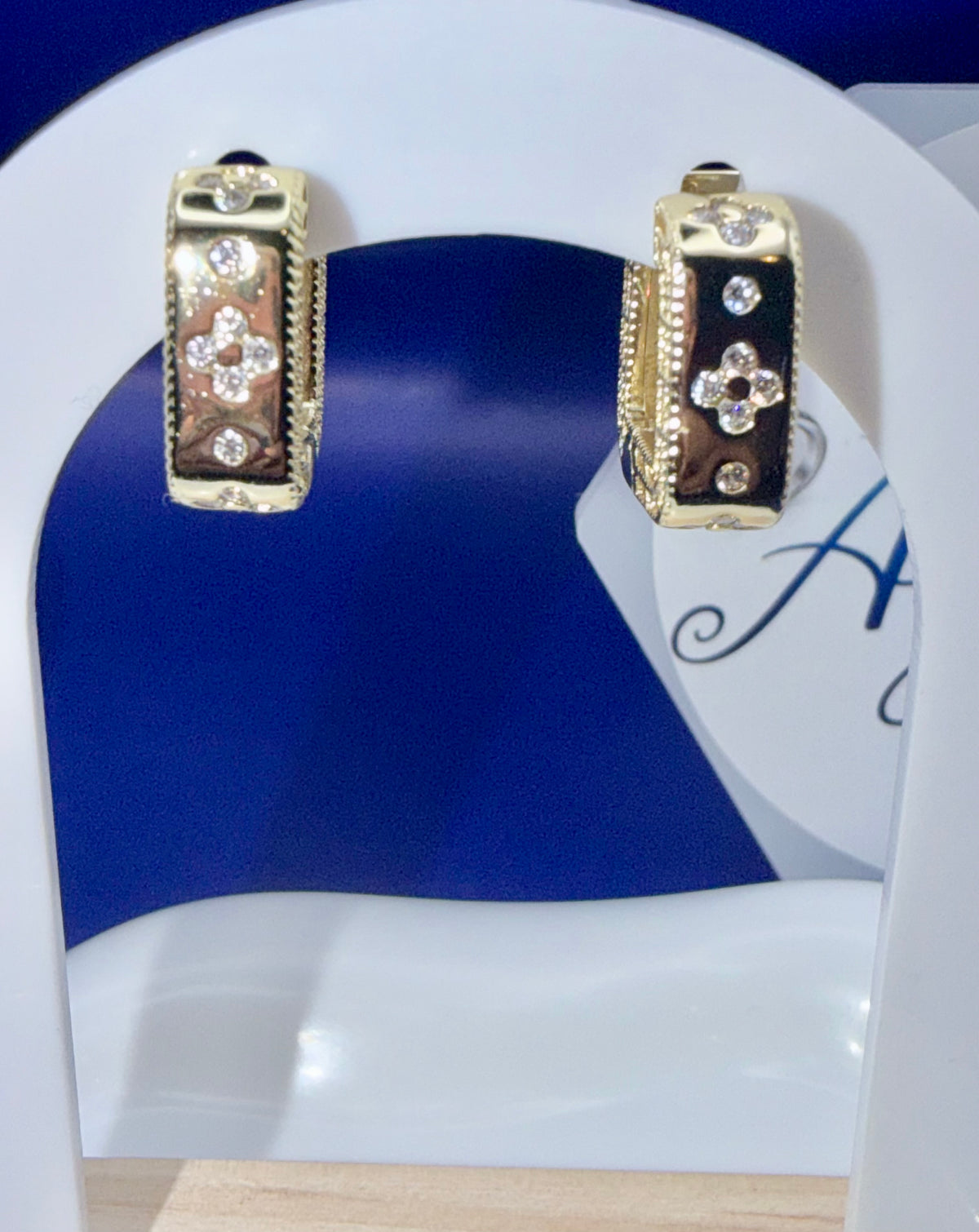Square Clover Hoop Earrings