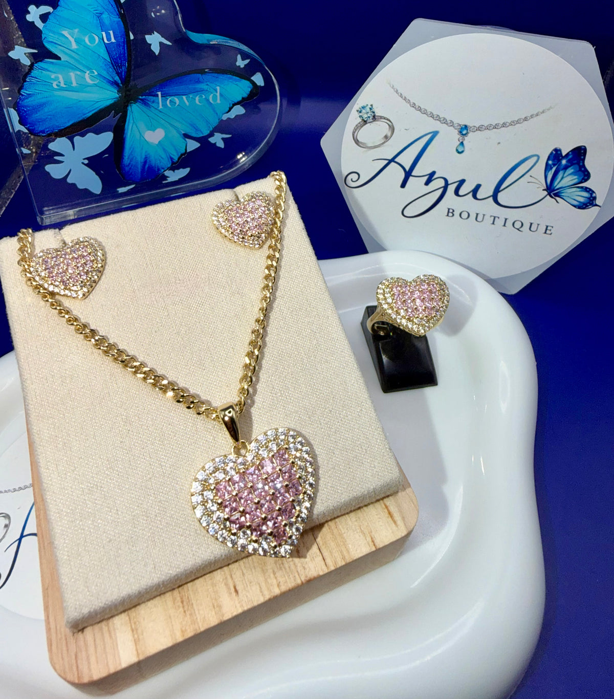 Azul Boutique-Light Pink Heart of Elegance Set