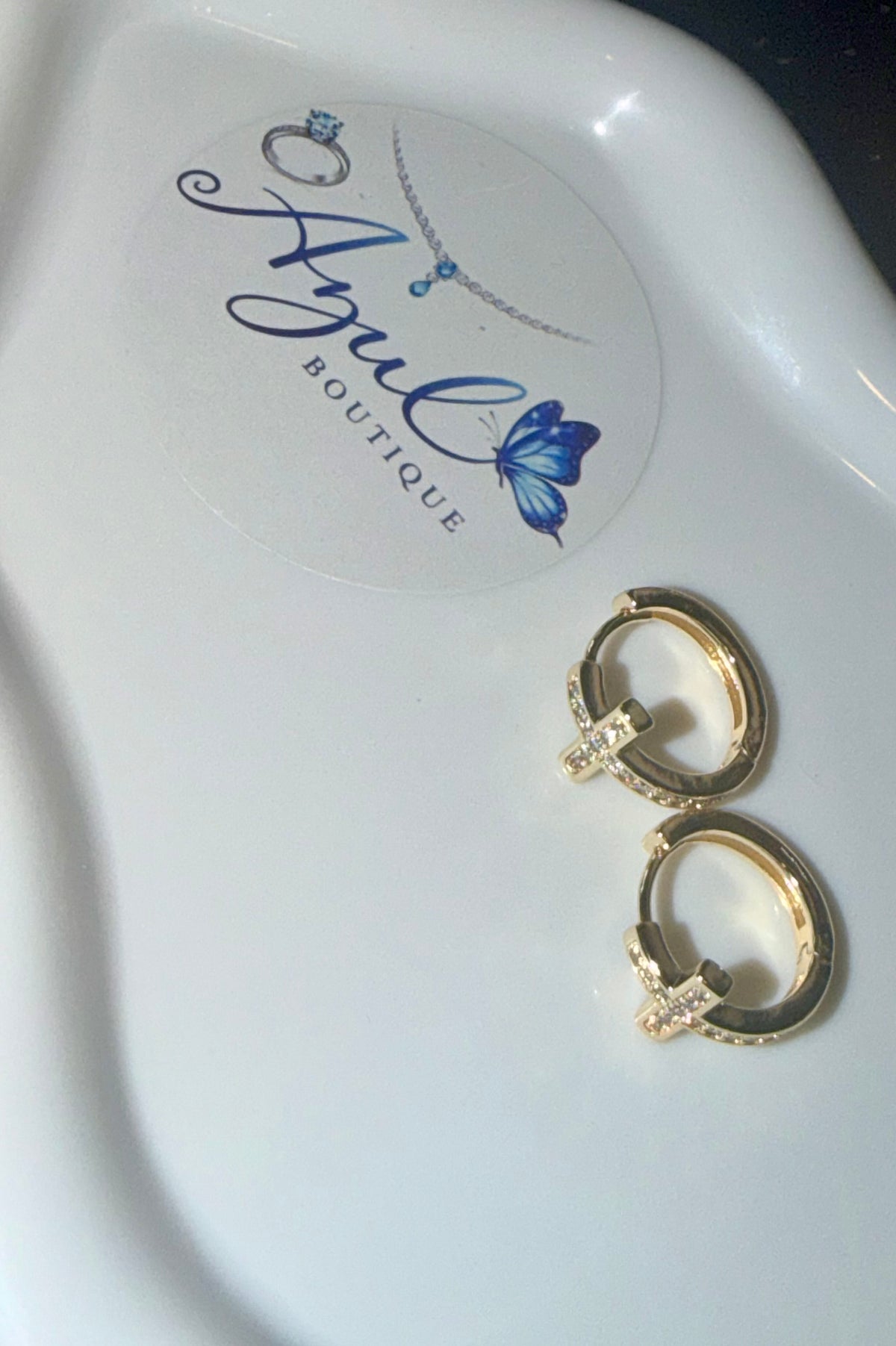 Cross Hoop Earrings