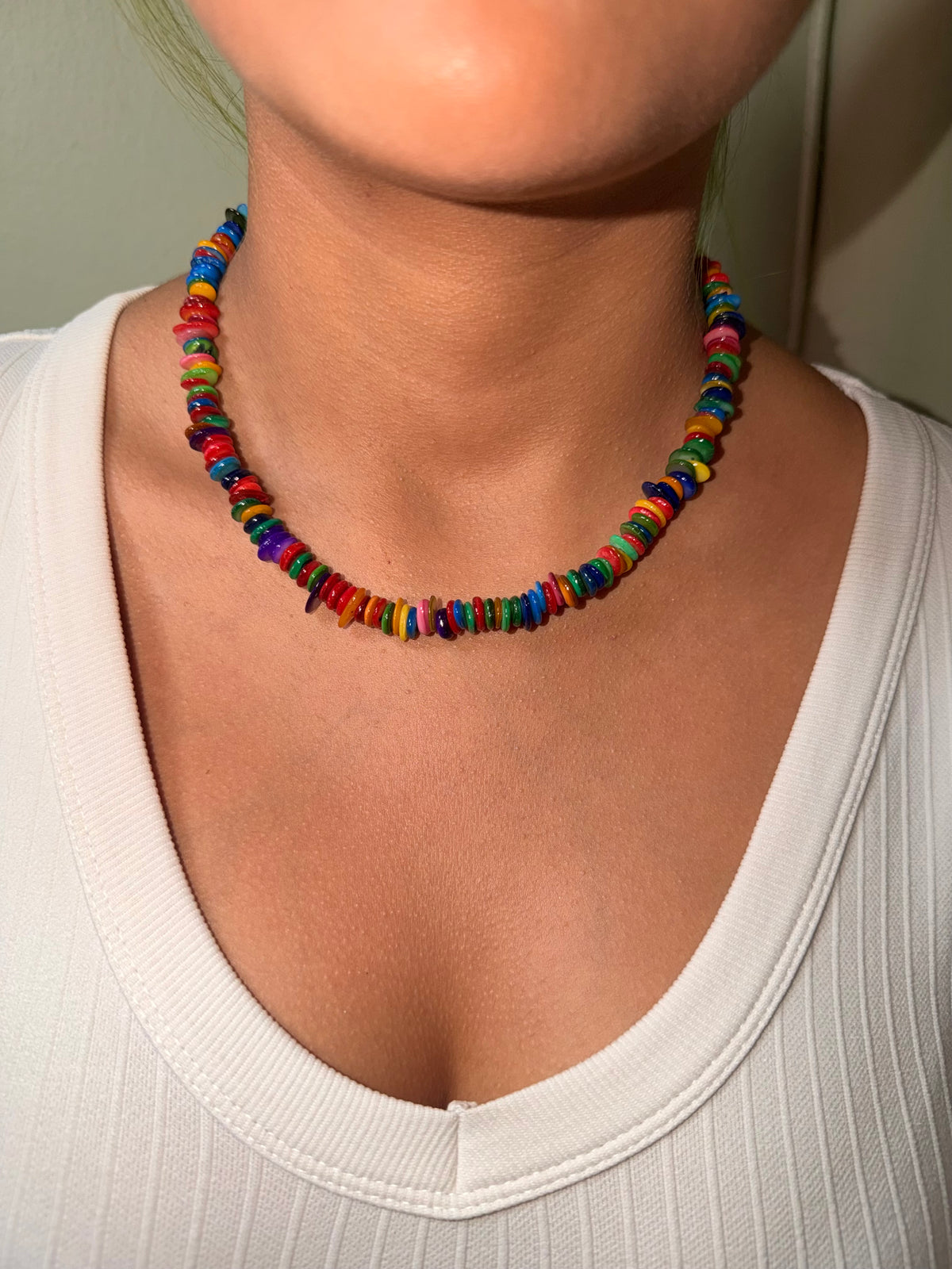 Rainbow Beaded Bohemian Necklace