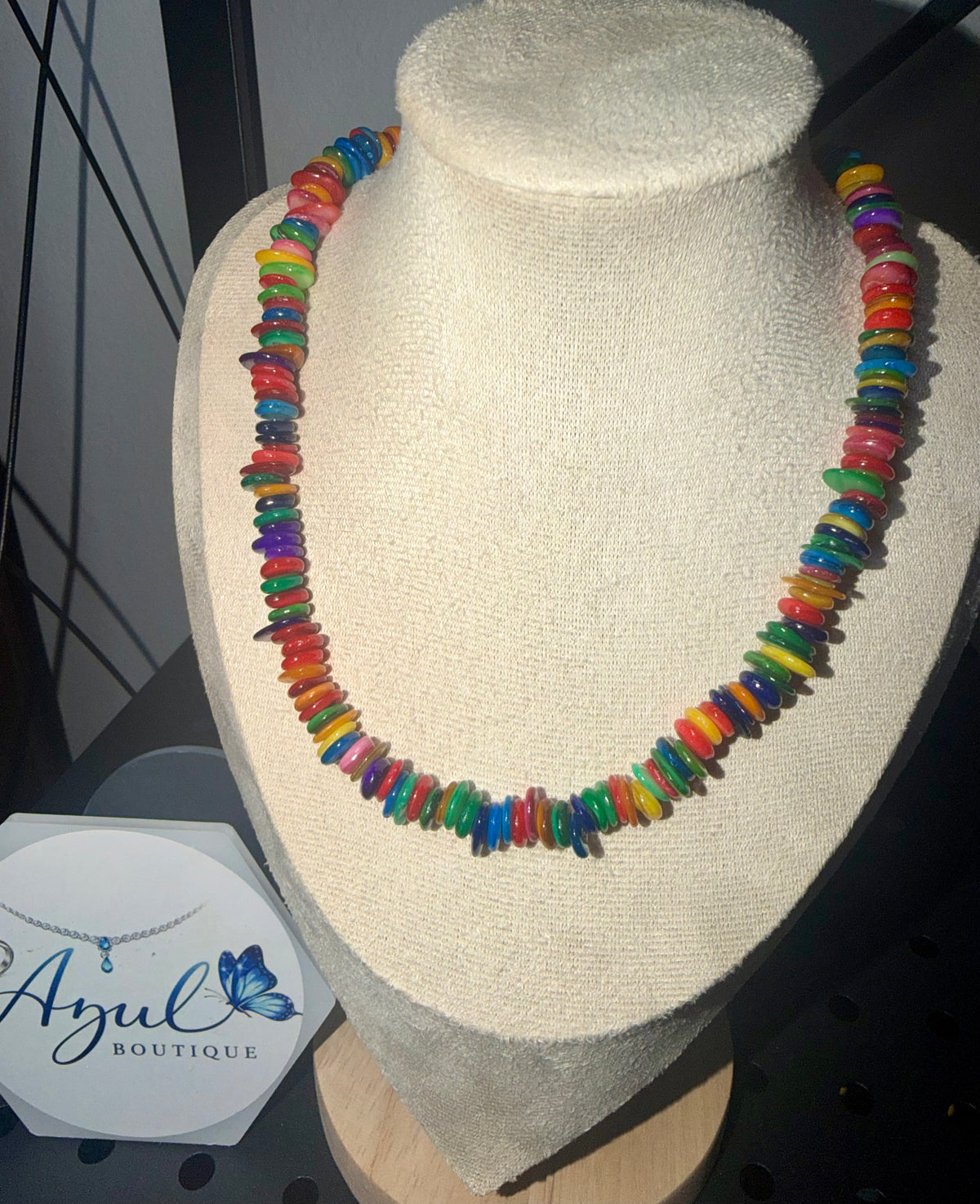 Rainbow Beaded Bohemian Necklace