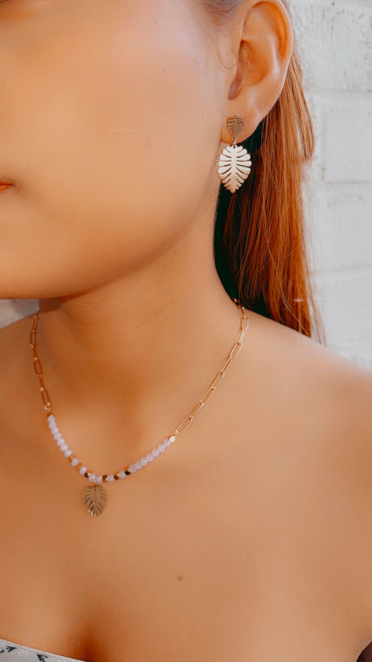 Leafy Stainless Steel Jewelry Set