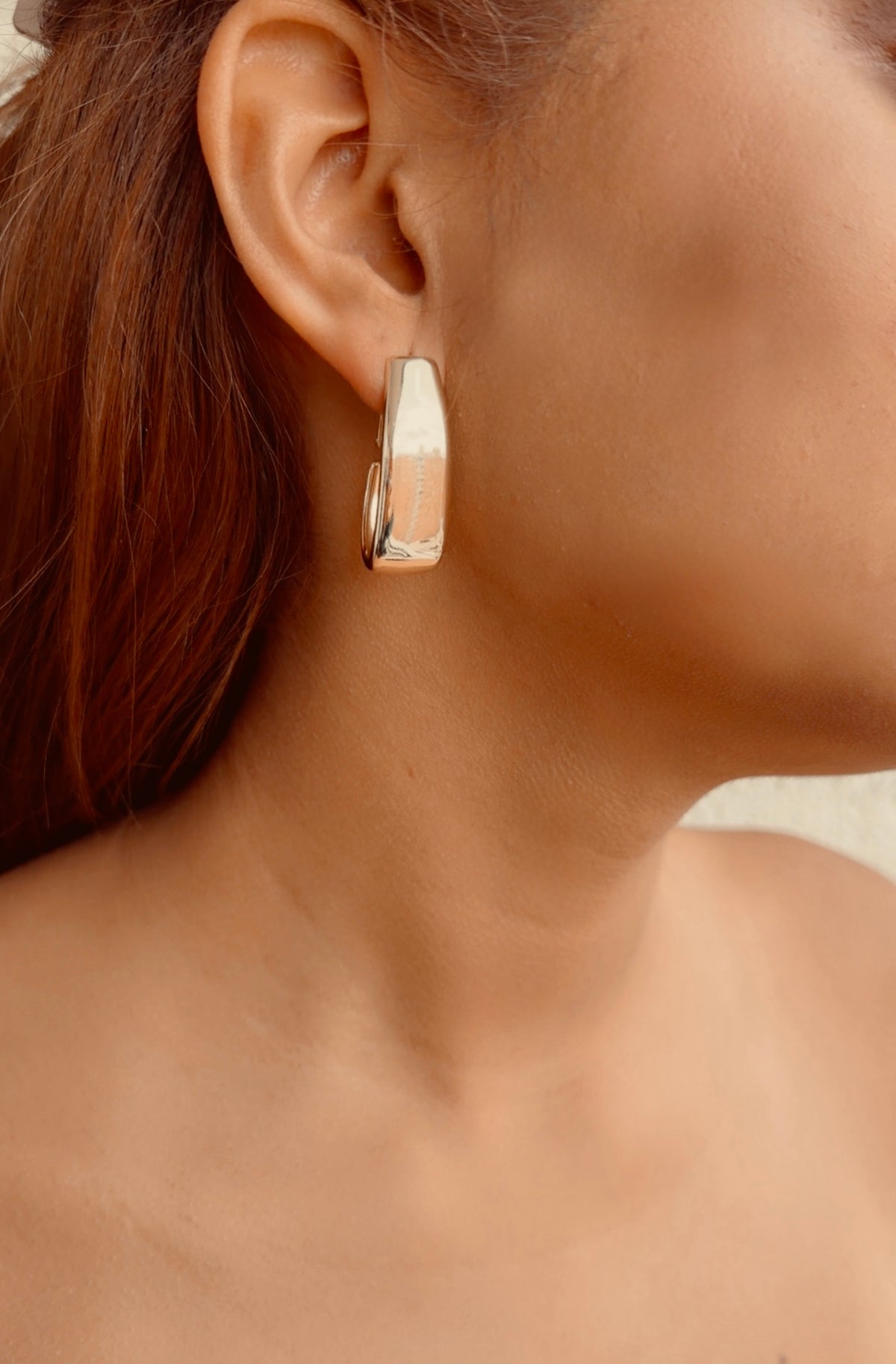Chunky abstract hoop earrings