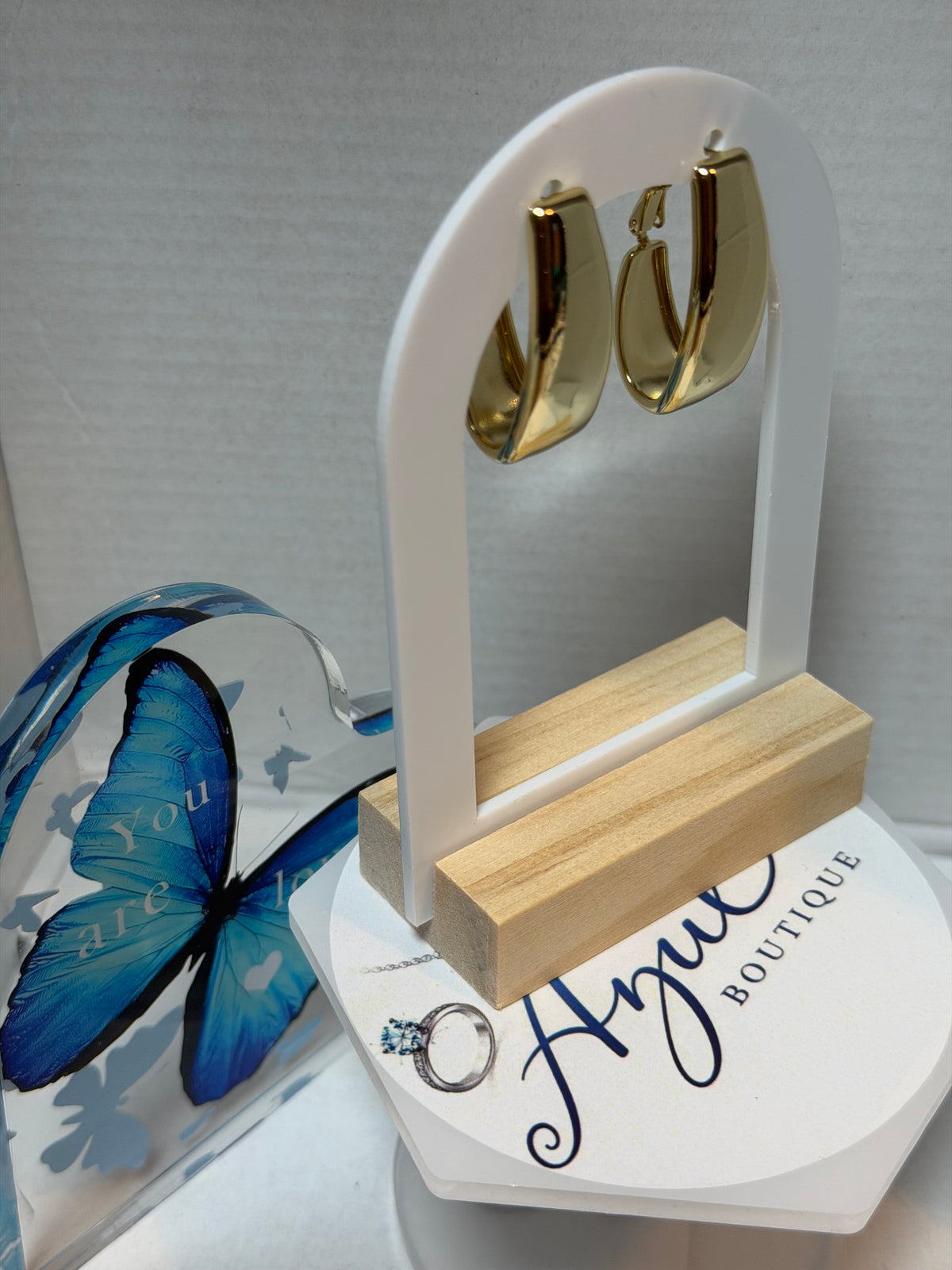 Chunky abstract hoop earrings