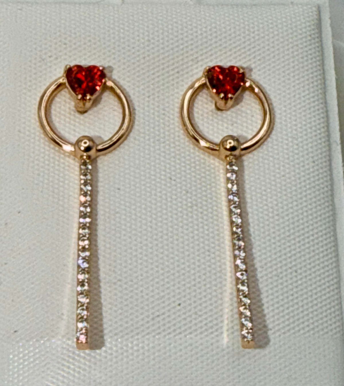 Circle & Heart Drop Earrings