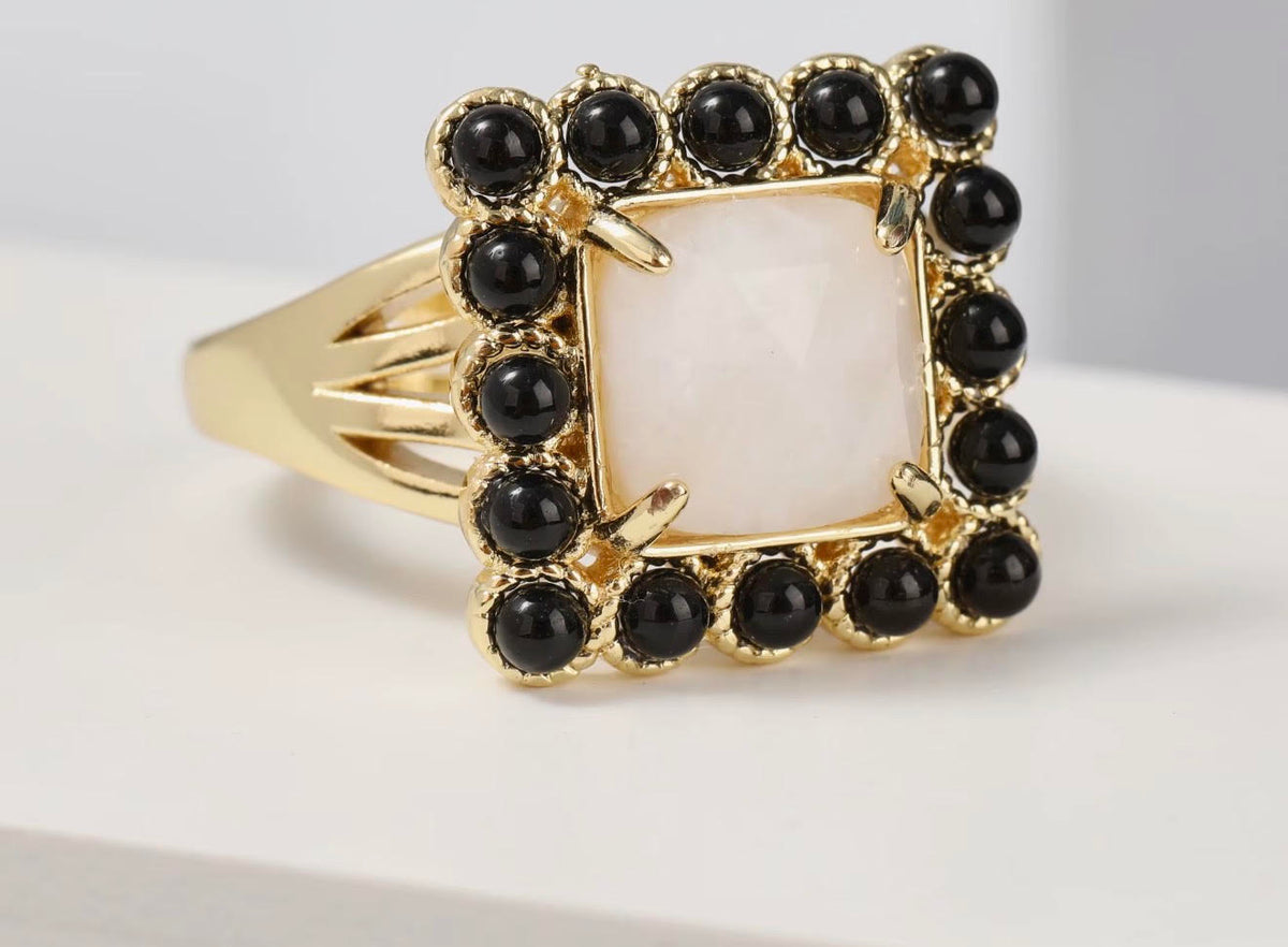 Natural Gemstone Beads Rings