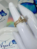 Golden Blossom Crystal Ring