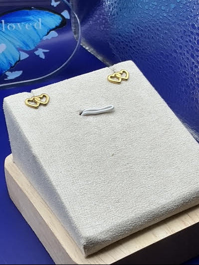 Double Heart Studs Earrings
