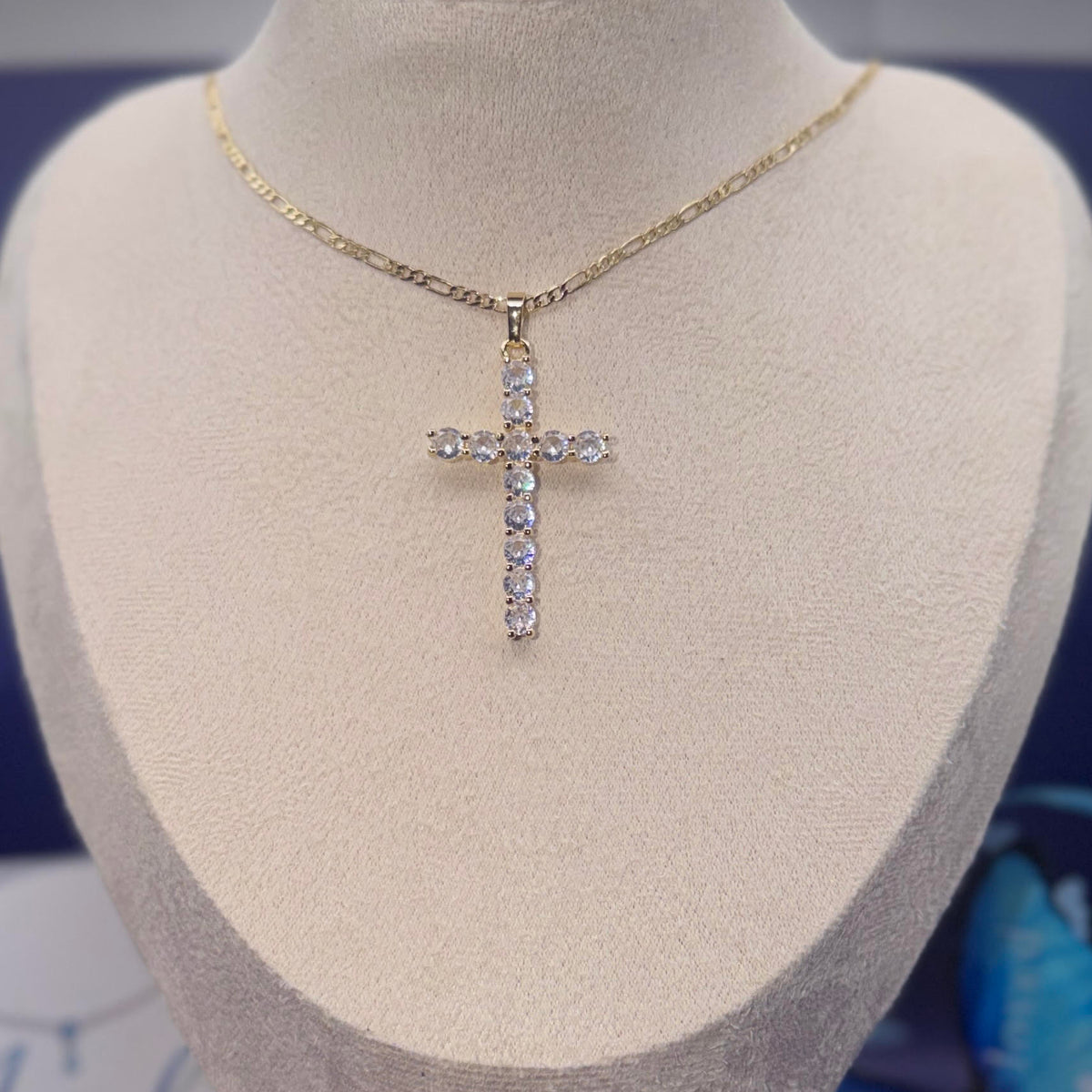 Graceful Sparkle Cross Necklace