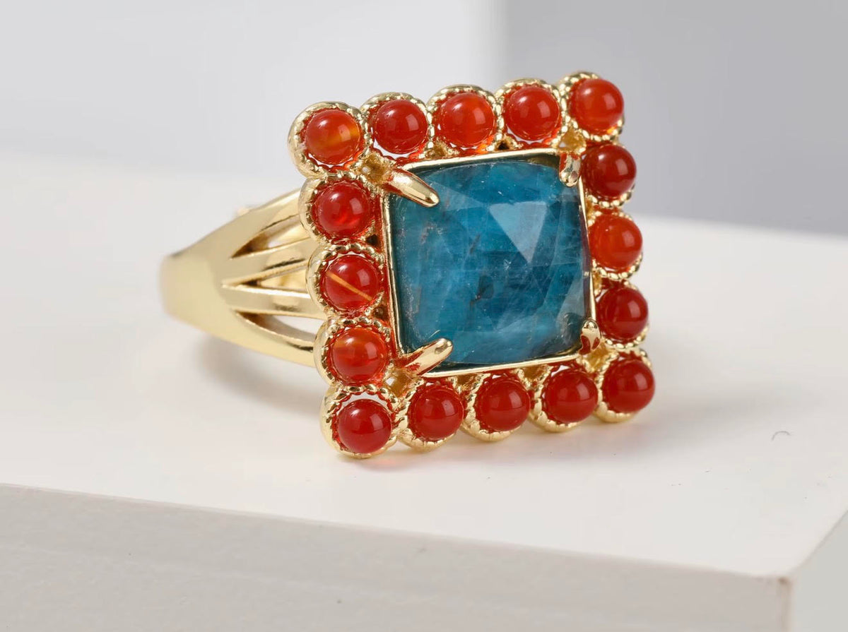 Natural Gemstone Beads Rings