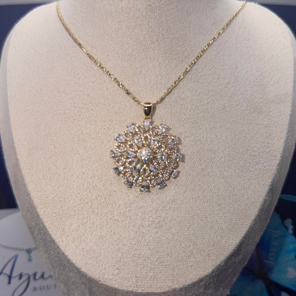 Radiant Bloom Crystal Pendant Necklace