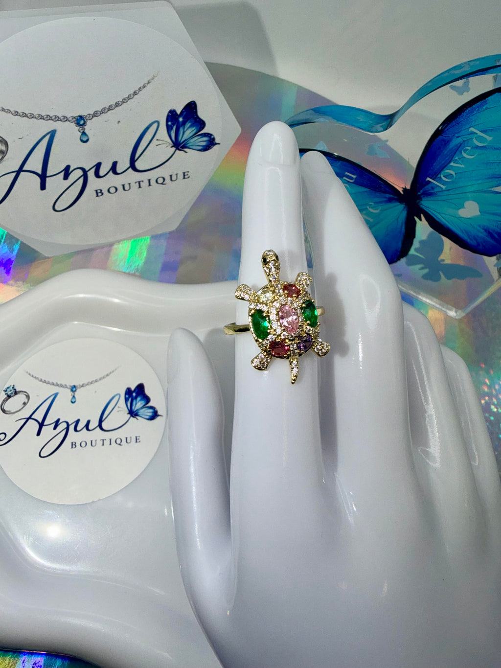 Turtle ring multicolor