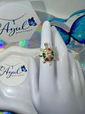 Turtle ring multicolor